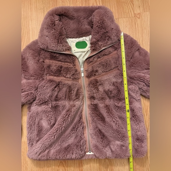 Anthropologie Chevron Faux Fur Coat Size XS - Picture 7 of 7